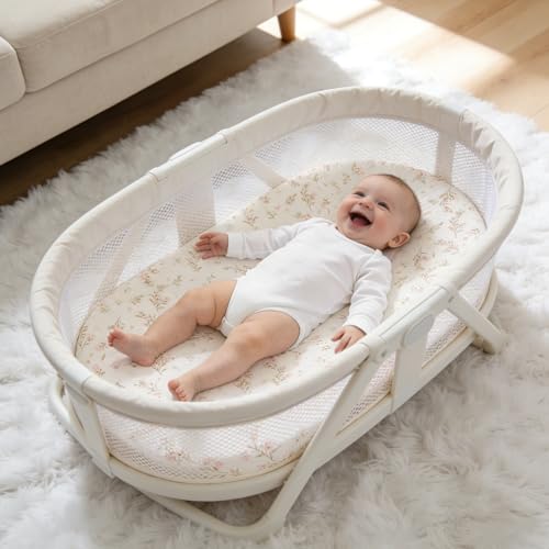 Organic Baby Bassinet Sheets 2 Pack 100% Muslin Cotton for Baby Girl Boy, Soft Fitted Mattress Cover Compatible with Jestonten/MEICHYUN/Youluzhen/Hichangto Bedside Sleeper Protector Sheet by Knirose - Image 8