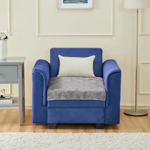 Image of Amazon Basics - Velvet Quilted Make Your Own Sofa Cover |70cm x 70cm| Microfiber Sofa Slipcover (Grey, 1 Seater)