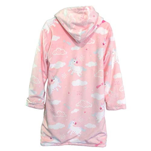Roupão Infantil Sherpinha Microfibra Unicórnio Rosa G