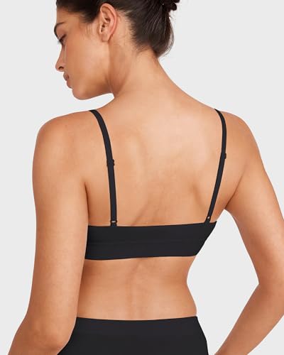Image of INLYRIC Women's Cotton Bralette - Wireless Unlined Sleep Comfortable Seamless Cami Bra