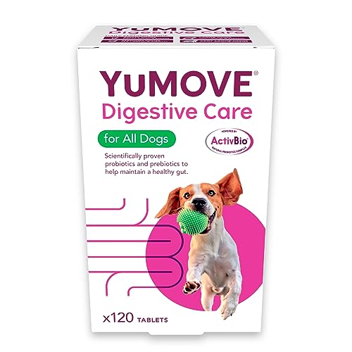 YuMOVE Digestive Care, Dog Pre and Probiotics Supplement for Gut Health and Digestive Support, All Ages and Breeds with Sensitive Digestion, 120 Tablets
