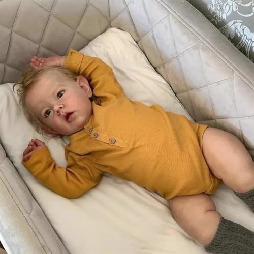 Anano Reborn Baby Puppen Echte Aussehende Puppe 18 Zoll Reborn Lebensecht, Puppe Mädchen Realistisch,Newborn Puppen Lebensecht Vollsilikon Baby Junge, Newborn Babies Mit Offenen Augen Silikon – Bild 5