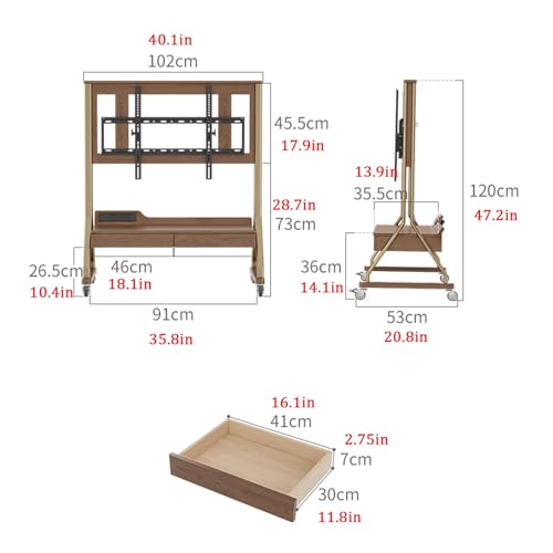 Soporte móvil para TV ajustable con ruedas miniatura 2