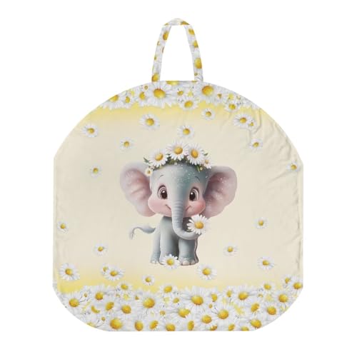 Annejudy Elephant Floral Newborn Lounger Cover for Girls Boys, Removable Soft Baby Lounger Cover, Breathable Baby Infant Lounger Cover Baby Lounger Cover with Handle