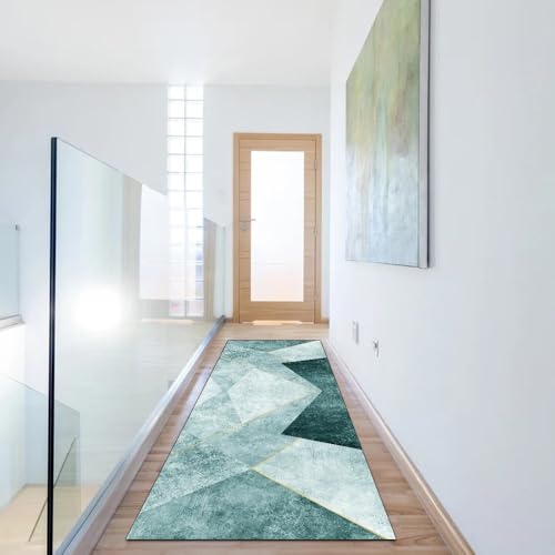 Alfombra abstracta moderna cian 80x100 para decoración sofisticada de pasillo 6