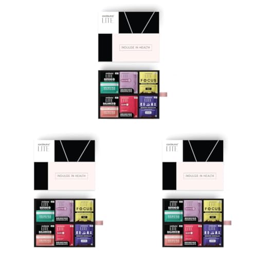 Image of COCOSUTRA LITE Sugar-Free Drinking Chocolate Mix | 12 Single-Serve Sachets (20g Each) | 6 Functional Variants | Defend, Balance, Relax, Focus, Soothe & Glow | No Sugar | Low Carb | Low Calorie | Stevia & Erythritol Sweetened | Vegan | 240g