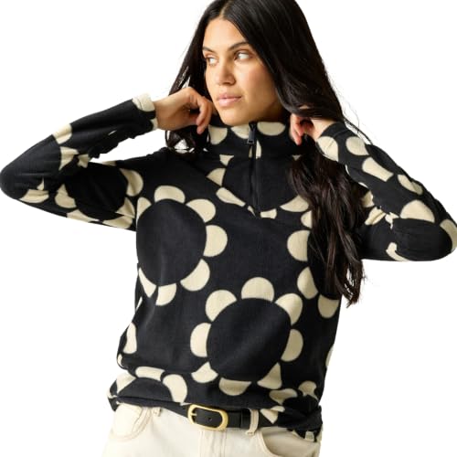 Image of Regatta Womens Orla Kiely Half Zip Fleece - Daisy Hoop Black - 8
