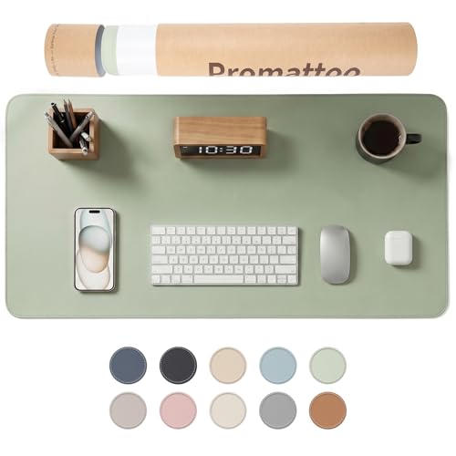 PROMATTOO XXL Schreibtischunterlage aus veganem Leder Rutschfest geruchsfrei & wasserabweisend Edle Laptop-Matte mit Geschenkverpackung für Büro Homeoffice & mehr Keine störenden Kanten!
