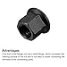 uxcell M12 Flange Hex Nuts, 2pcs Grade 8.8 Carbon Steel Black Oxide Finished Hex Flange Nuts for Machinery