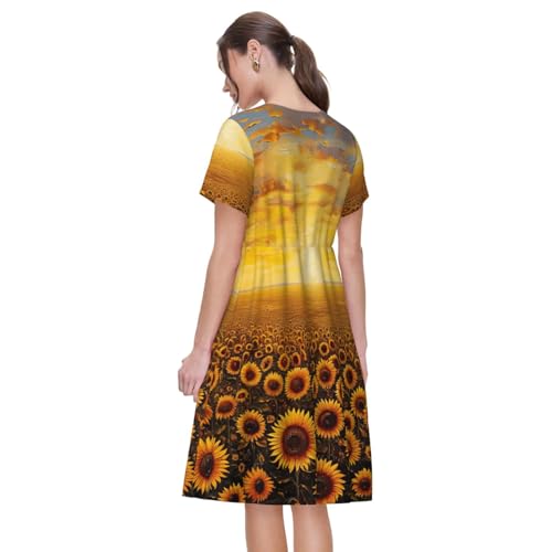 Robe d'été tournesols idéale pour vos week-ends décontractés