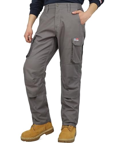 BOCOMAL Mens FR Cargo Pants for Summer Breathable Airflow Vented Design Lightweight Dura Duck Fire Resistant Workwear