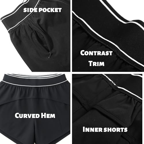 HH Family Girls Athletic Shorts for Teen Tween Girls, Yoga, Running, Dance Casual Wear, Ages 8-164