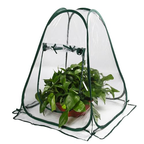 NAVESO Invernadero Exterior Pequeño, Mini Invernadero para Verduras, Mini Invernadero Pop Up, Carpa de Efecto Invernadero Emergente con Enrollado para Plantas,No Requiere Ensamblaje(70 x 70 x 80 Cm)