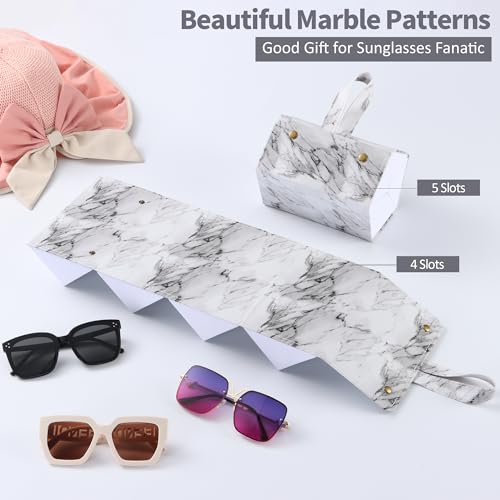 Image of Muf Travel Sunglass Organizer, 4 /5-Slot Leather Case for Multiple Sunglasses, Storage for Oversized Glasses for Men & Women