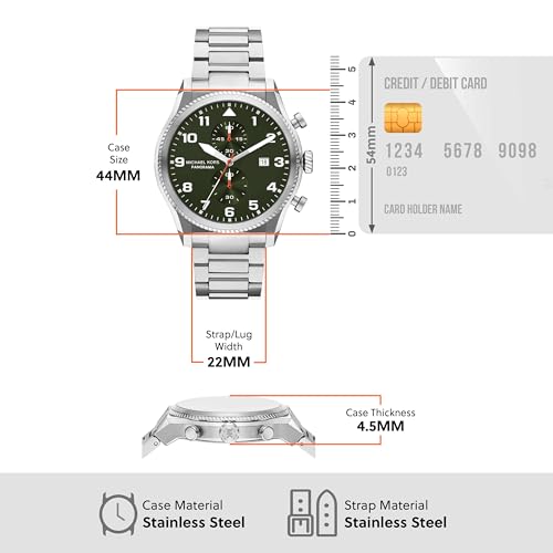 Image of Michael Kors Panorama Silver Quartz Stainless Steel Watch MK9196