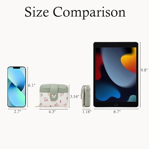 Wallet Women Small RFID Blocking Bifold Compact Credit Card Holder Floral Cute Ladies Purse with Zipper Coin Pocket4