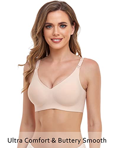 Vinfact Smooth Nursing Bras for Breastfeeding Seamless Maternity Bras for Pregnancy Wireless Bralette with Extra Bra Extender2