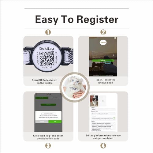 Cat Collar Breakaway with QR Code Name Tag,Cat Collar with Bells and ID tag,Scan QR Receive Instant Pet Location Alert Email (Black) - Image 4