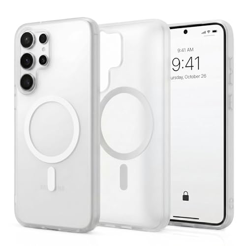 Image of amazon basics Luxury Paper Thin Case Cover for Samsung Galaxy S26 Ultra 5G | Matte Finish | Compatible with magsafe | (White, Samsung Galaxy S26 Ultra 5G)