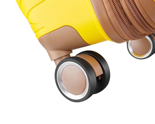 Four-Piece Luggage Set Lightweight and Expandable Suitcase with 360-Degree Spinner Wheels, Stylish Yellow Durable Design3