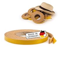 Korkstreifen selbstklebend, 5 m lang, 1,5 cm breit und 3 mm dick, zuschneidbar, Korkstreifen Dehnungsfuge, Hutband, Korkband, Kork selbstklebend, Hutverkleinerer selbstklebend – Made in Germany