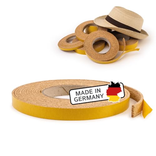 Korkstreifen selbstklebend, 5 m lang, 1,5 cm breit und 3 mm dick, zuschneidbar, Dehnungsfuge, Hutband, Korkband – Made in Germany