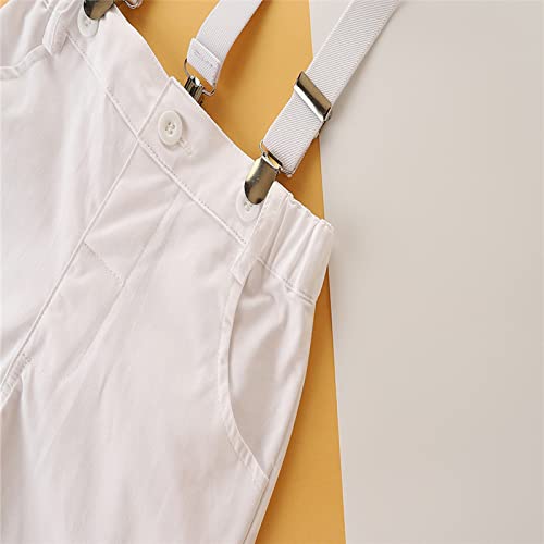 CsgrFagr Camisa branca de manga comprida para meninos com gravata branca para crianças roupas de cav