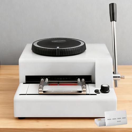 DIY Card Embosser Machine, Manual Handheld Tool for Customizing PVC Membership & VIP Cards, 72-Type Dial Includes All Essential Letters, Numbers & Symbols