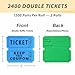 Homrelaxy 2400 Double Raffle Tickets, 1200 Tickets Per Roll, Assorted 50/50 Raffle Tickets Roll for Events, Entry, Carnivals, and Door Prizes (Blue/Green)