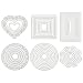 BENECREAT 6 Sets Cutting Dies Cut Metal Scrapbooking Stencils Nesting Die for DIY Embossing Photo Album Decorative DIY Paper Cards Making - Round, Square, Rectangle, Heart, Flower
