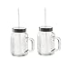 Produktbild WMF Kult X Mason Cup Set 2-teilig, Trinkgläser mit Henkel 450ml, Stohhalm und Deckel, zum direkten Mixen von Smoothies