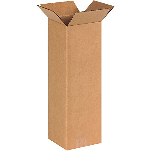 Image of BOX USA 6x6x18 Tall Corrugated Boxes, Tall, 6L x 6W x 18H, Pack of 25 | Shipping, Packaging, Moving, Storage Box for Home or Business, Strong Wholesale Bulk Boxes