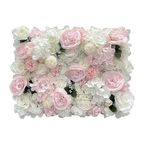 Mur de fleurs en soie rose pour masquer un mur abîmé facilement - 2