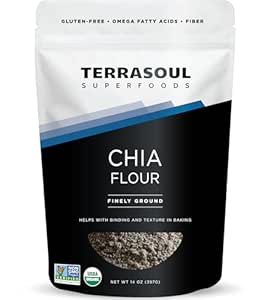Terrasoul Superfoods Organic Chia Flour, 14oz – Cold-Milled, Plant-Based Superfood for Smoothies, Baking & More