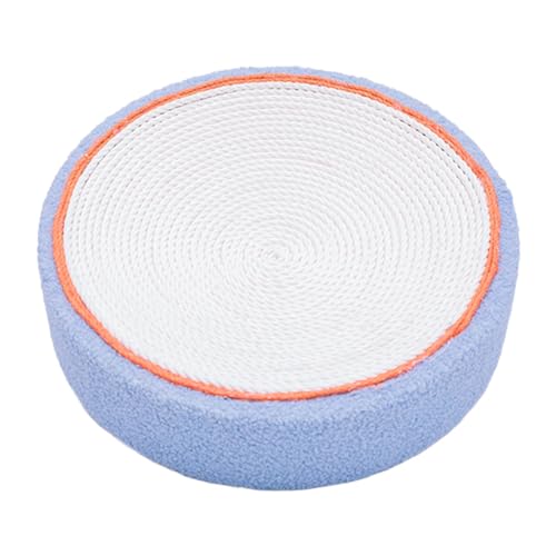 Loigohon 猫爪とぎベッド 丸型40cm 厚手素材 ? サイザルロープ使用 滑り止めベース 耐摩耗 爪傷防止 壁保護 室内猫用遊び休息家具 (ブルーベリー)