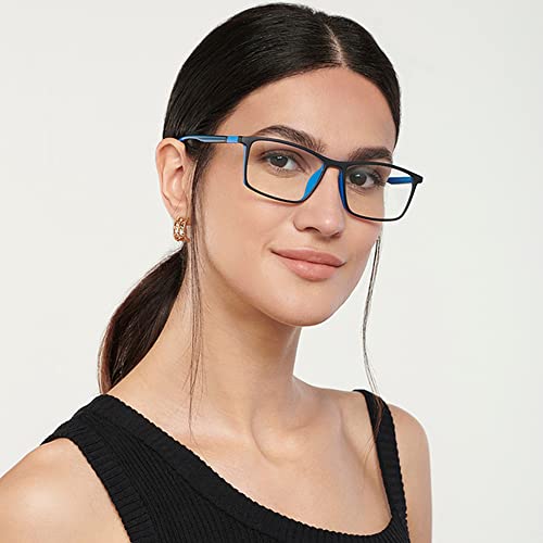 LENSKART BLU | Zero Power Bluecut and Antiglare Computer Eyeglasses | Black Full Rim Rectangle | For Men and Women | Large | LB E14255 - Image 6
