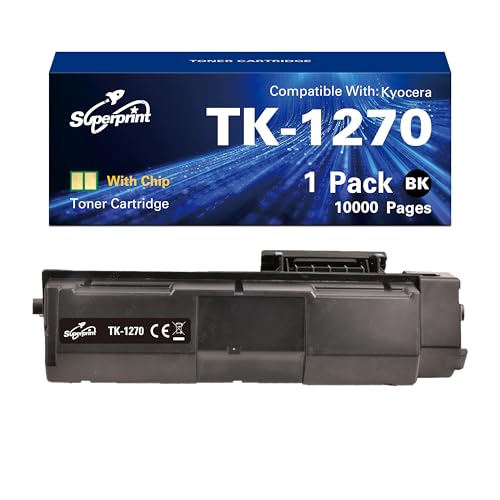 Superprint TK1270 Toner Cartridge Multipack Compatible with Kyocera TK-1270 Toner Cartridge for ECOSYS PA4000x PA4000wx Printer (Pack of 1, with Chip)