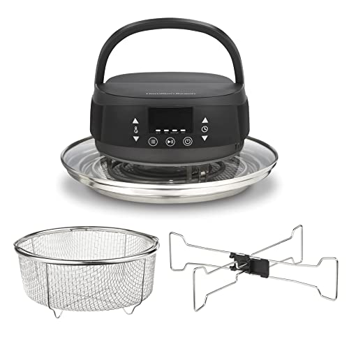 Hamilton Beach Air Fry Lid for 6 and 8 Quart Pressure Cookers, Compatible with Other Leading Brands, Black (34510)