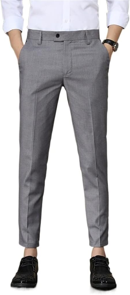 Mid Gray Suit Pants Men Formal Officebusiness Official Dress Trousers for Men Clothing