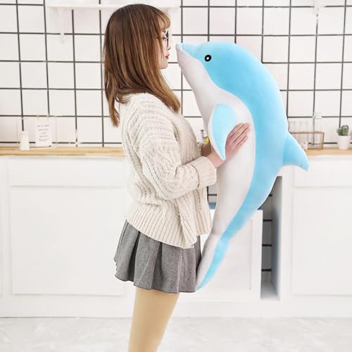 XIYUAN Dolphin Plush Pillow 27.5" Blue Dolphin Stuffed Throw Pillow Super Soft Sea Animal Plush Toys Dolls for Boys Girls Sleeping Cushion Gift by XIYUAN - Used condition - Image 7