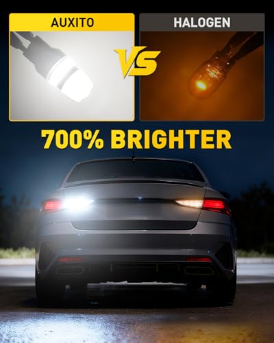 Image of AUXITO 7440 7443 LED Bulb White Reverse Lights, 700% Brighter 7441 7444 T20 992 WY21W LED Bulbs with Projector for Backup Reverse Parking Tail Brake Signal DRL Marker Light, Pack of 2