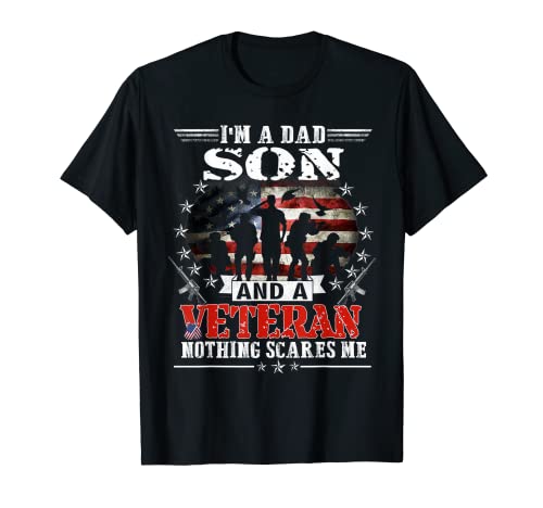 Soy un papá hijo veterano Memorial Day Funny Patrioitc Mens Camiseta