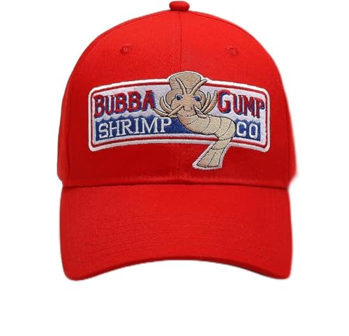 Zkxiyuan Bubba Gump Shrimp Co. - Cappello con gamberetti ricamati, regolabile, in cotone, unisex, colore: rosso