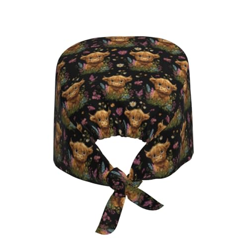 Image of Working Cap Scrub Cap with Sweatband | Adjustable Nurse Surgical Caps, for Men Women, Tie Back Hat