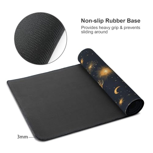 Grand tapis de souris de jeu cerf blanc pour bureau et PC portable