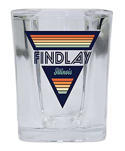 R and R Imports Findlay Illinois 2 Ounce Square Base Liquor Shot Glass Retro Design