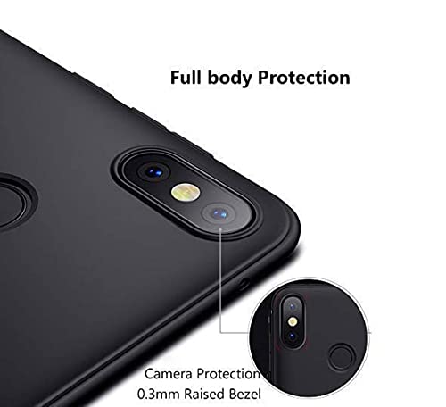 Image of Mobile Back Cover Case for Redmi 6 Pro (Silicone Case|CameraProtection|Black SC1510)