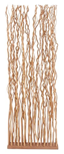 AUBRY GASPARD - Paravent Socle + 45 Tiges Twist Bambou et Osier - Naturel - Hauteur 180 cm x Longueur 66 cm x Profondeur 14 cm - Poids 7.5 kg - Livré Monté -...