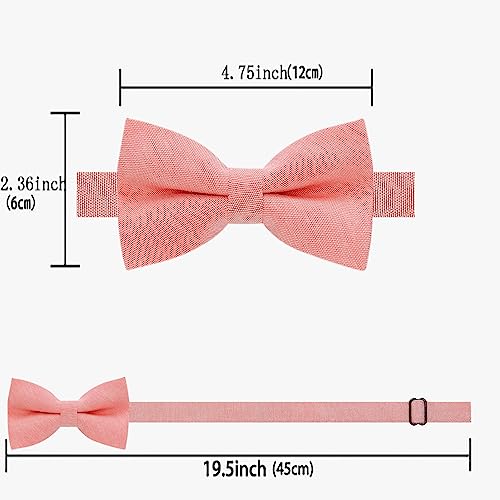 Image of AUSKY 8 PACKS Elegant Adjustable Pre-tied Bow Ties for Men Boys (1&4&5&6&8 Pack for option)