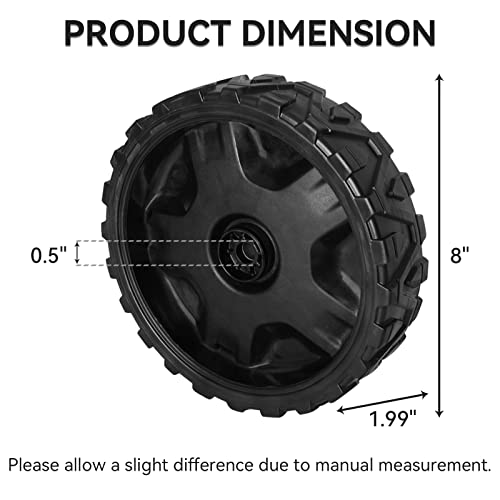 2 Pack 634-05040 Lawn Mower Wheel Replacement for Craftsman Mowers - 8\" Wheel Assembly, Front Wheels Compatible with Cub Cad et, Brute, MTD Gold, Columbia, Yard Man Self Propelled Walk-Behind Mower - Thumbnail 2